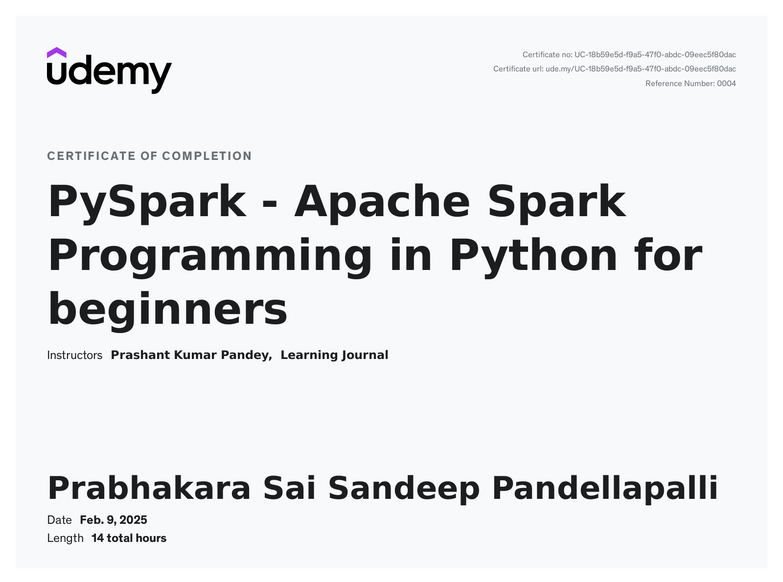 PySpark Certification